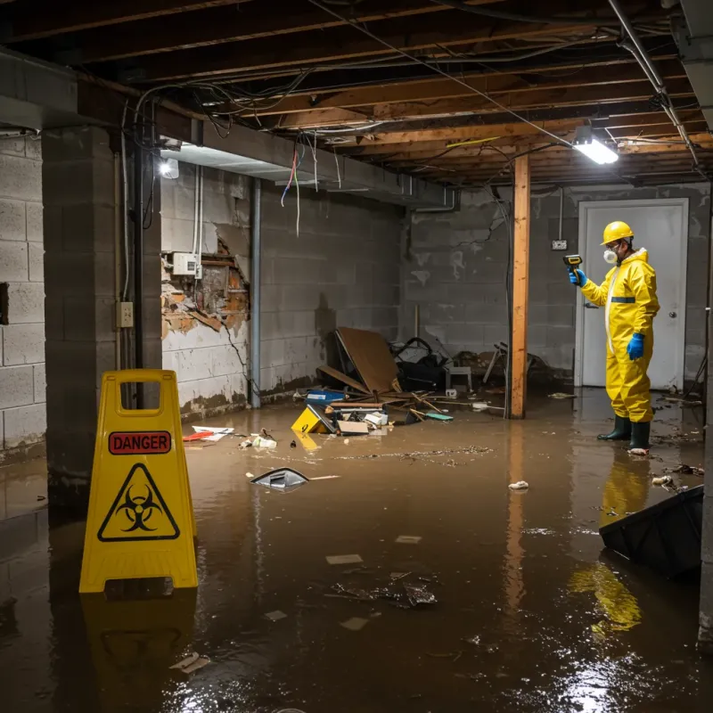 Flooded Basement Electrical Hazard in Hill Country Village, TX Property